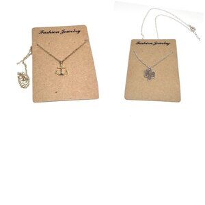 Cactus & Anchor necklaces - dainty chains, silver & gold  - 2 necklaces incld.